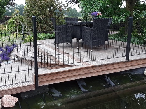 Hekwerk op hoogteverschil