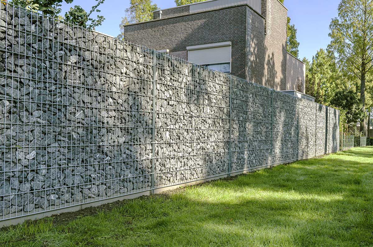 Schanskorven als moderne tuinafscheiding