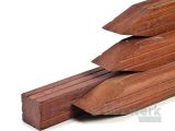Hardhouten palen 2 6.5 x 6.5 cm 2 v-groeven Bruin 275 cm