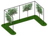 Leibomen frame | 12 meter met twee hoeken | Zwart