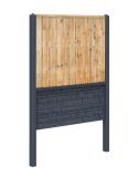 Rotsmotief grenen hout beton schutting