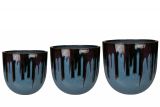 Siya bloempot set Mystic Blue | 31, 27, 21 cm hoog