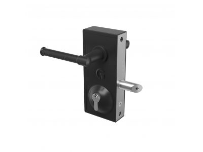 Gatemaster | Superlock klink/nachtschoot met boutbevestiging | Zwarte klink