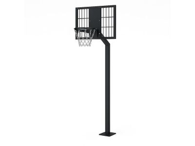 Basketbalpaal | Hoogte 260 cm | Voetplaat | Gecoat | RAL9005