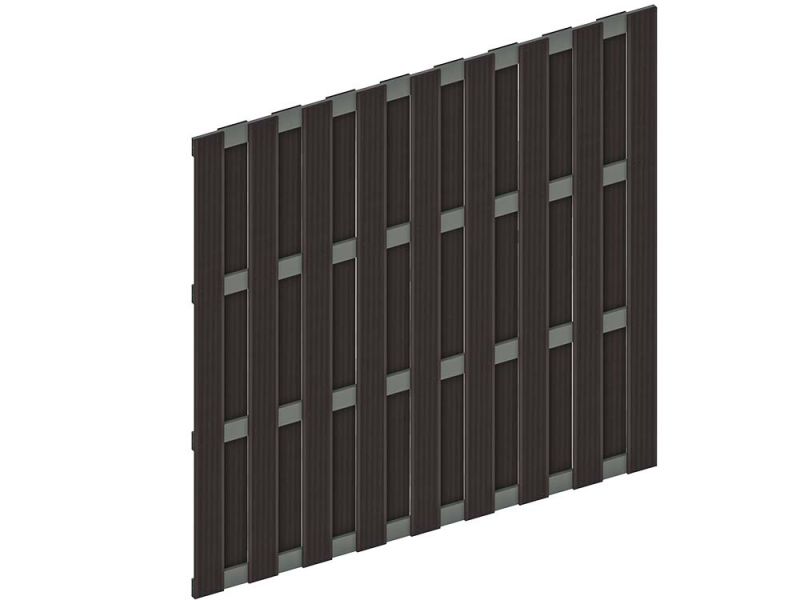 Tuinscherm composiet 17 planks donker grijs