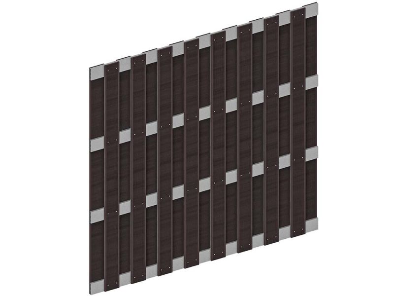 Tuinscherm composiet 17 planks graniet