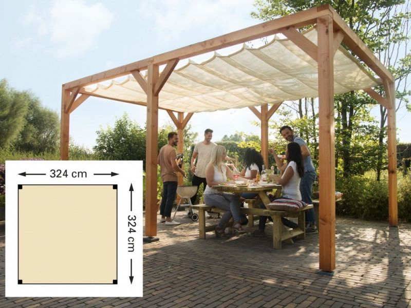 Resultaat contant geld Orkaan Douglas pergola 324 x 324 cm