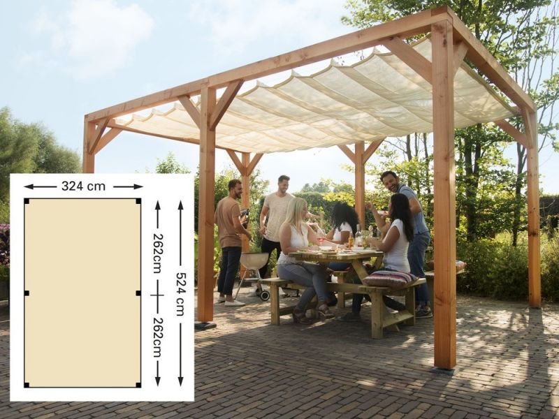 Koken Lounge onderwijs Douglas pergola 324 x 524 cm