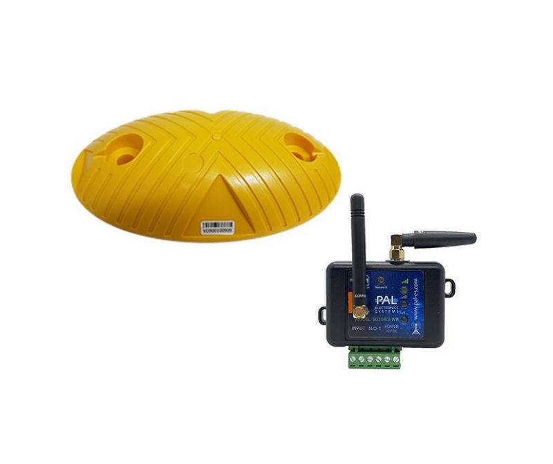 PAL 4G draadloze voertuig detector met 4G ontvanger | Geel | 433 Mhz.