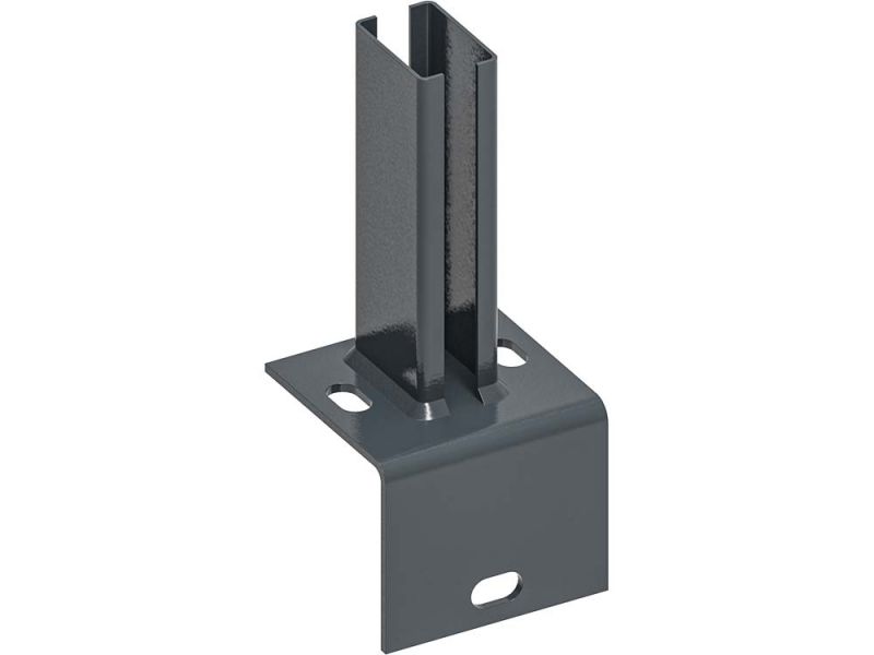 L-voetplaat voor paal 6x4cm RAL7016
