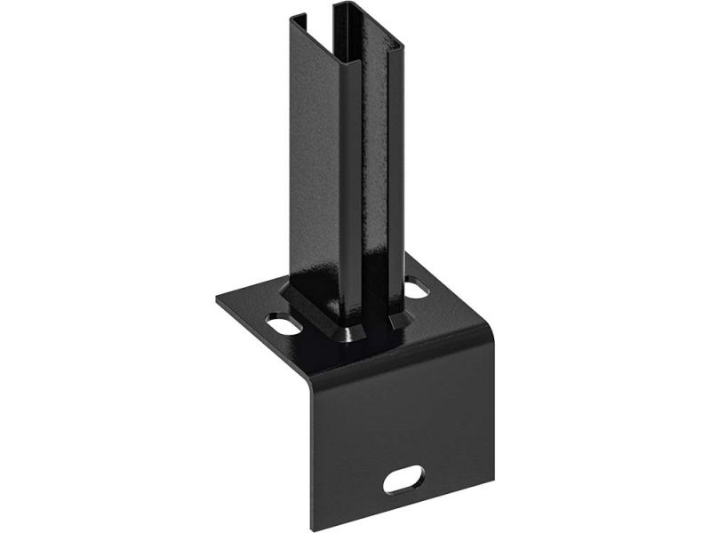 L-voetplaat voor paal 6x4cm RAL9005