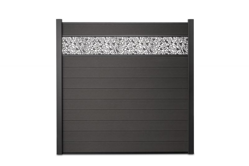 Composiet schutting pakket met sierplaat Crystal