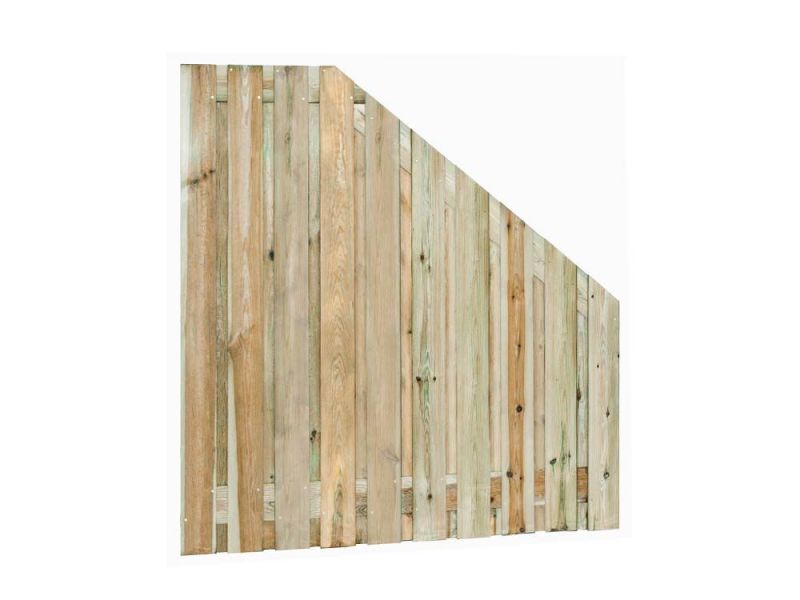 Grenen tuinscherm | Breedte 180 cm | Verloop | 21 planken