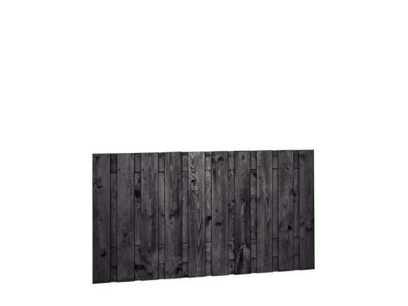 Zwart gespoten tuinscherm | 21 planks | 90 cm