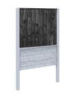 Rotsmotief zwart grenen hout beton schutting