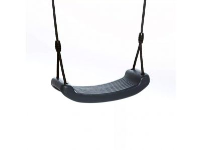 Schommelzitje kunststof | zwart - antraciet | zwart touw