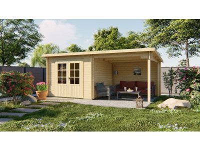Blokhut - Tuinhuis Chappo met overkapping