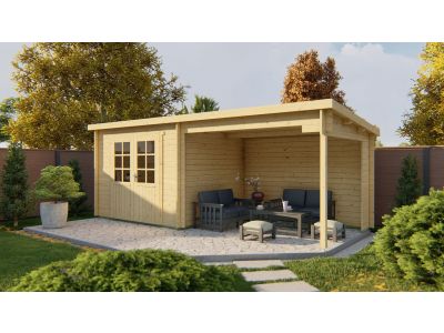 Blokhut - Tuinhuis Freddy met overkapping