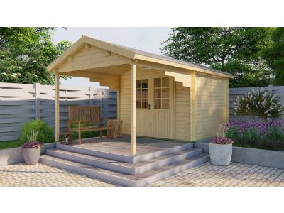 Blokhut - Tuinhuis Georg met overkapping