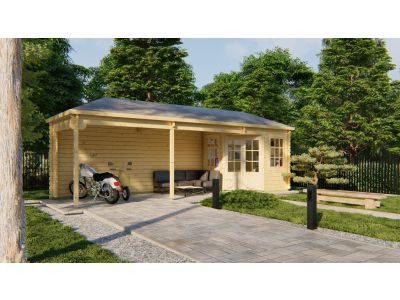 Blokhut - Tuinhuis Gretel met overkapping