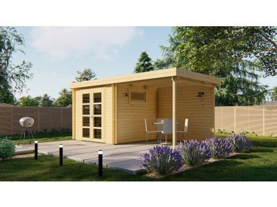 Blokhut - Tuinhuis Brenda met overkapping