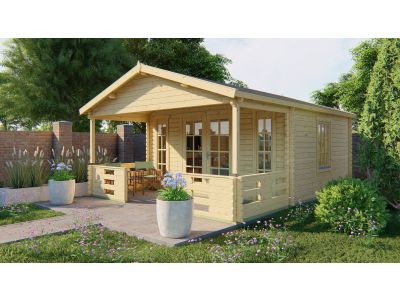 Blokhut - Tuinhuis Heino met overkapping