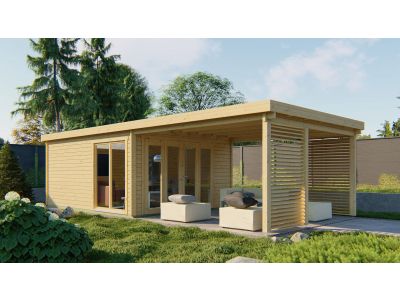 Blokhut - Tuinhuis Casper met overkapping