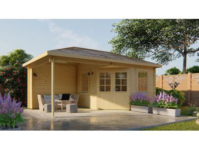 Blokhut - Tuinhuis Christoffer met overkapping
