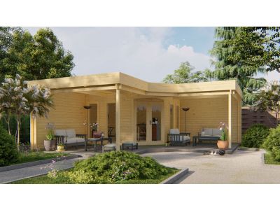 Blokhut - Tuinhuis Jutka met overkapping