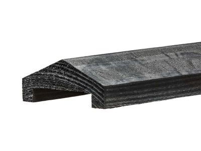 Afdeklat zwart grenen | lengte 180 cm