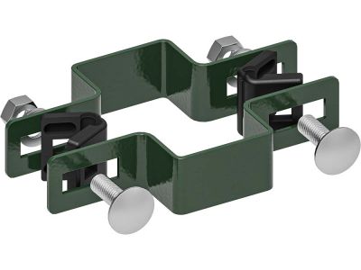 Bevestiging beugels voor 6 x 4 cm paal Groen RAL6009 Tussenbeugel