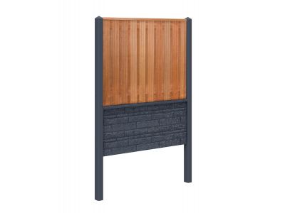 Rotsmotief hardhout beton schutting