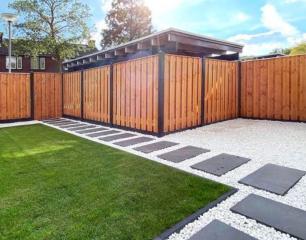 Hout beton schutting