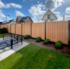 Hout beton schutting	